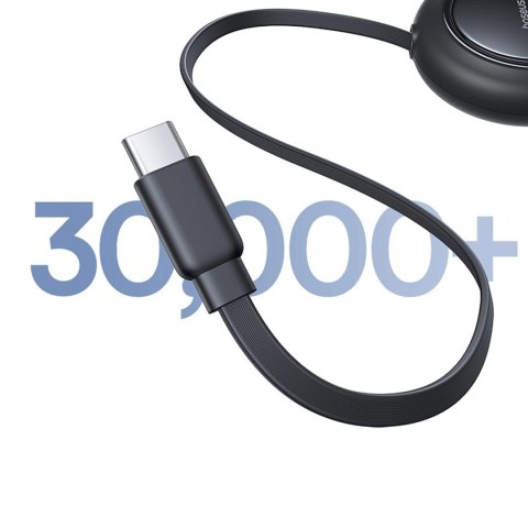 Kabel zwijany Baseus Free2Pull Mini 100W 3w1 USB-C - 2xUSB-C 1.2m - czarny