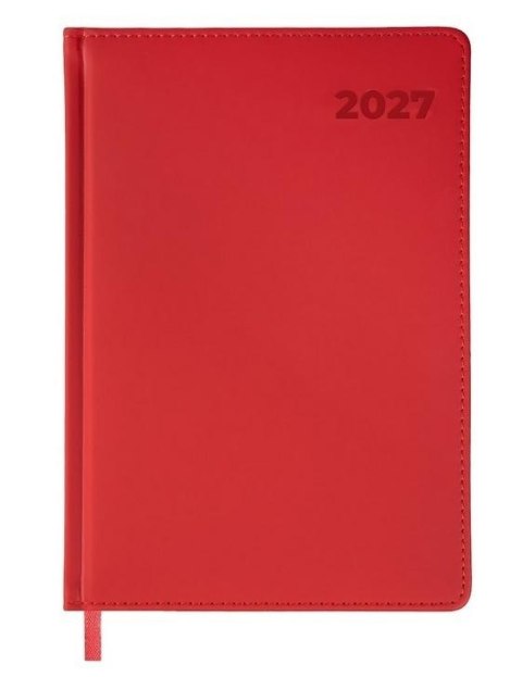 Kalendarz 2027 A5 dzienny czerwony