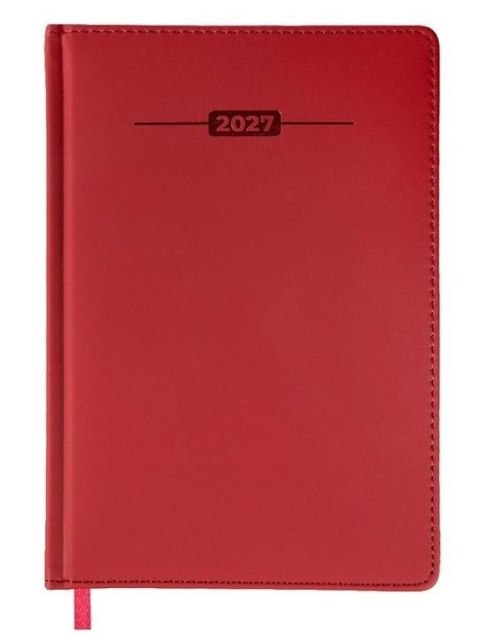 Kalendarz 2027 A5 dzienny czerwony