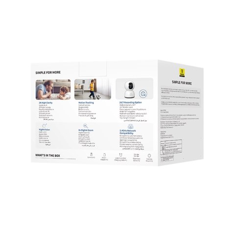 Kamera wewnętrzna Baseus Security P1 Lite 2K (wersja EU) - biała