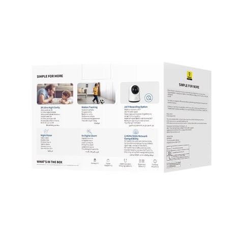 Kamera wewnętrzna Baseus Security P1 Pro 3K (wersja EU) - biała