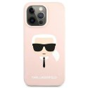 KARL LAGERFELD futerał do IPHONE 13 Pro KLHCP13LSLKHLP (Silicone K. Head) rózowy