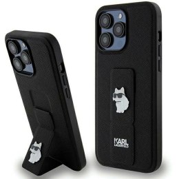 KARL LAGERFELD futerał do IPHONE 13 Pro Max KLHCP13XGSACHPK (Gripstand Saffiano choupette PIN) czarny