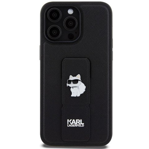 KARL LAGERFELD futerał do IPHONE 13 Pro Max KLHCP13XGSACHPK (Gripstand Saffiano choupette PIN) czarny