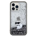 KARL LAGERFELD futerał do IPHONE 13 Pro Max KLHCP13XLKCNSK (Liquid Glitter C) transparentny