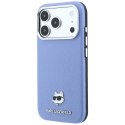 KARL LAGERFELD futerał do IPHONE 18 Pro/ 17 Pro kompatybilny z MagSafe (Grained Choupette Head Metal) jasnoniebieski