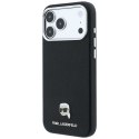 KARL LAGERFELD futerał do IPHONE 18 Pro/ 17 Pro kompatybilny z MagSafe (Grained Karl Head Metal) czarny