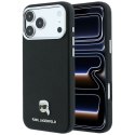 KARL LAGERFELD futerał do IPHONE 18 Pro/ 17 Pro kompatybilny z MagSafe (Grained Karl Head Metal) czarny