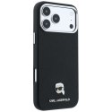 KARL LAGERFELD futerał do IPHONE 18 Pro/ 17 Pro kompatybilny z MagSafe (Grained Karl Head Metal) czarny