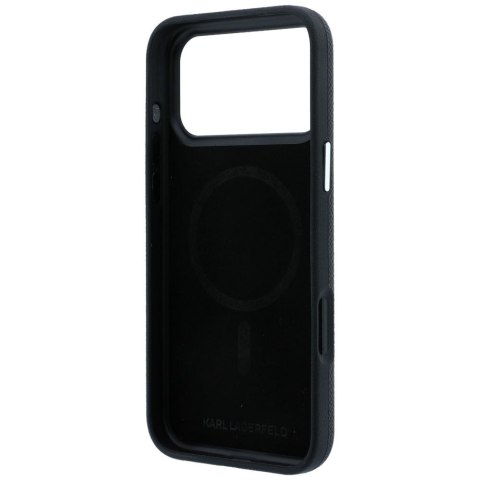 KARL LAGERFELD futerał do IPHONE 18 Pro/ 17 Pro kompatybilny z MagSafe (Grained Karl Head Metal) czarny