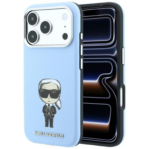 KARL LAGERFELD futerał do IPHONE 18 Pro/ 17 Pro kompatybilny z MagSafe (Smooth Karl & Choupette Bodies) jasnoniebieski