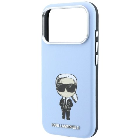 KARL LAGERFELD futerał do IPHONE 18 Pro/ 17 Pro kompatybilny z MagSafe (Smooth Karl & Choupette Bodies) jasnoniebieski