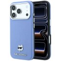 KARL LAGERFELD futerał do IPHONE 18 Pro Max/ 17 Pro Max kompatybilny z MagSafe (Grained Choupette Head Metal) jasnoniebieski