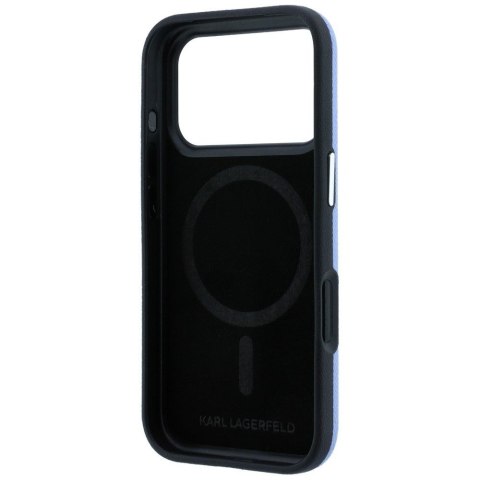 KARL LAGERFELD futerał do IPHONE 18 Pro Max/ 17 Pro Max kompatybilny z MagSafe (Grained Choupette Head Metal) jasnoniebieski