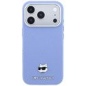 KARL LAGERFELD futerał do IPHONE 18 Pro Max/ 17 Pro Max kompatybilny z MagSafe (Grained Choupette Head Metal) jasnoniebieski
