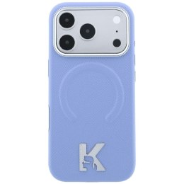 KARL LAGERFELD futerał do IPHONE 18 Pro Max/17 Pro Max kompatybilny z MagSafe (Grained Embossed Ring & Kameo Logo) jasnoniebiesk