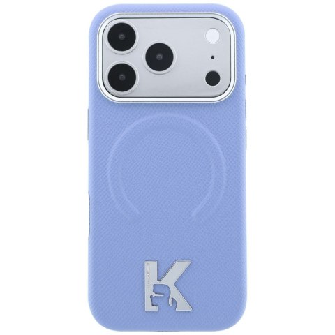 KARL LAGERFELD futerał do IPHONE 18 Pro Max/17 Pro Max kompatybilny z MagSafe (Grained Embossed Ring & Kameo Logo) jasnoniebiesk