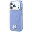 KARL LAGERFELD futerał do IPHONE 18 Pro Max/17 Pro Max kompatybilny z MagSafe (Grained Embossed Ring & Kameo Logo) jasnoniebiesk