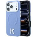 KARL LAGERFELD futerał do IPHONE 18 Pro Max/17 Pro Max kompatybilny z MagSafe (Grained Embossed Ring & Kameo Logo) jasnoniebiesk