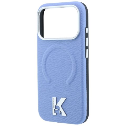 KARL LAGERFELD futerał do IPHONE 18 Pro Max/17 Pro Max kompatybilny z MagSafe (Grained Embossed Ring & Kameo Logo) jasnoniebiesk