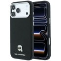 KARL LAGERFELD futerał do IPHONE 18 Pro Max/ 17 Pro Max kompatybilny z MagSafe (Grained Karl Head Metal) czarny