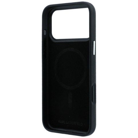 KARL LAGERFELD futerał do IPHONE 18 Pro Max/ 17 Pro Max kompatybilny z MagSafe (Grained Karl Head Metal) czarny