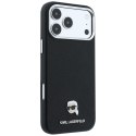 KARL LAGERFELD futerał do IPHONE 18 Pro Max/ 17 Pro Max kompatybilny z MagSafe (Grained Karl Head Metal) czarny