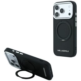 KARL LAGERFELD futerał do IPHONE 18 Pro Max/17 Pro Max kompatybilny z MagSafe (Ring Stand 360 Saffiano Classic Logo) czarny