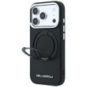 KARL LAGERFELD futerał do IPHONE 18 Pro Max/17 Pro Max kompatybilny z MagSafe (Ring Stand 360 Saffiano Classic Logo) czarny