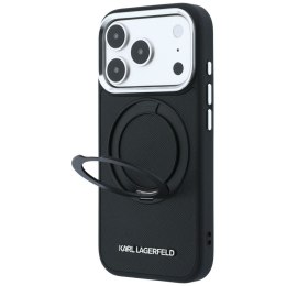 KARL LAGERFELD futerał do IPHONE 18 Pro Max/17 Pro Max kompatybilny z MagSafe (Ring Stand 360 Saffiano Classic Logo) czarny