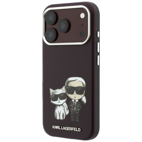 KARL LAGERFELD futerał do IPHONE 18 Pro Max/ 17 Pro Max kompatybilny z MagSafe (Smooth Karl & Choupette Bodies) burgundowy
