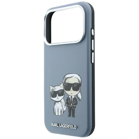 KARL LAGERFELD futerał do IPHONE 18 Pro Max/ 17 Pro Max kompatybilny z MagSafe (Smooth Karl & Choupette Bodies) jasno niebieski