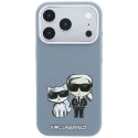 KARL LAGERFELD futerał do IPHONE 18 Pro Max/ 17 Pro Max kompatybilny z MagSafe (Smooth Karl & Choupette Bodies) jasno niebieski