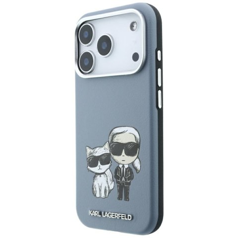 KARL LAGERFELD futerał do IPHONE 18 Pro Max/ 17 Pro Max kompatybilny z MagSafe (Smooth Karl & Choupette Bodies) jasno niebieski