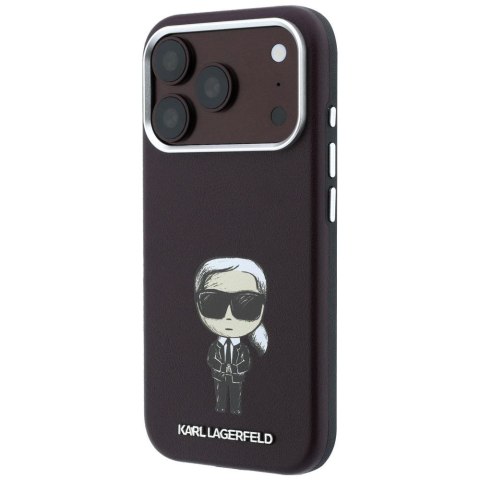 KARL LAGERFELD futerał do IPHONE 18 Pro Max/ 17 Pro max kompatybilny z MagSafe (Smooth Ikonik Sketch) burgundowy