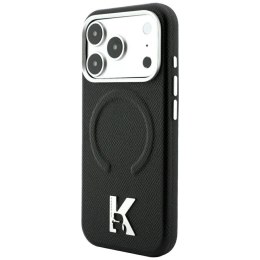 KARL LAGERFELD futerał do IPHONE 18 Pro/17 Pro kompatybilny z MagSafe (Grained Embossed Ring & Kameo Logo) czarny