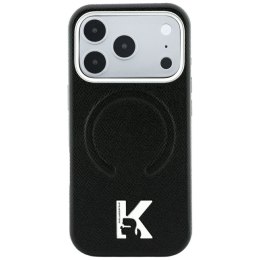 KARL LAGERFELD futerał do IPHONE 18 Pro/17 Pro kompatybilny z MagSafe (Grained Embossed Ring & Kameo Logo) czarny