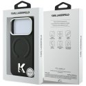 KARL LAGERFELD futerał do IPHONE 18 Pro/17 Pro kompatybilny z MagSafe (Grained Embossed Ring & Kameo Logo) czarny