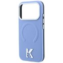 KARL LAGERFELD futerał do IPHONE 18 Pro/17 Pro kompatybilny z MagSafe (Grained Embossed Ring & Kameo Logo) jasnoniebieski