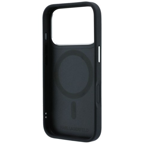 KARL LAGERFELD futerał do IPHONE 18 Pro/17 Pro kompatybilny z MagSafe (Ring Stand 360 Saffiano Classic Logo) czarny