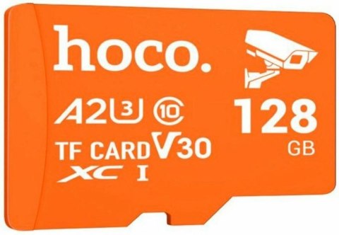 Karta pamięci microSD 128GB class 10 UH-1 U3 V3 A2 Hoco pomarańczowa