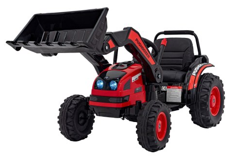 Koparka Traktor na akumulator dla dzieci Czerwony + Ruchome Ramię Łyżka + Pilot + Wolny Start + Radio FM + LED