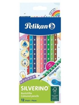 Kredki Silverino trójkątne 12 kolorów