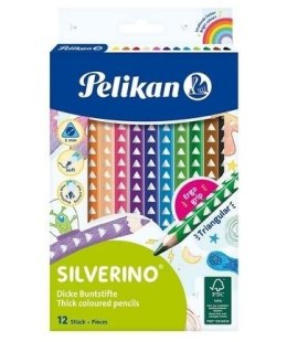 Kredki Silverino trójkątne grube 12 kolorów