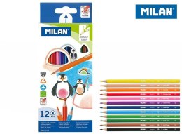 Kredki ołówkowe trójkątne 12 kolorów MILAN