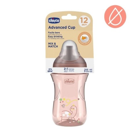 Kubek niekapek ze słomką 266ml brzoskwiniowy 12m+