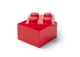 LEGO(R) pojemnik klocek czwórka transparentny czerw.