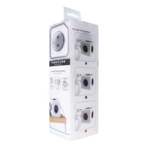 Listwa sieciowa kostka 5 gniazd max 3680W z kablem zasilającym 1,4m E03 biała