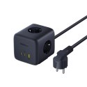 Listwa zasilająca Baseus EnerFill FA11 67W kostka USB-A + USB-C + 3 x gniazdo EU 1,5m - czarna