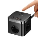Listwa zasilająca Baseus PowerCombo Cube 30W 3xAC 2xUSB-A 2xUSB-C 1,5m - czarny